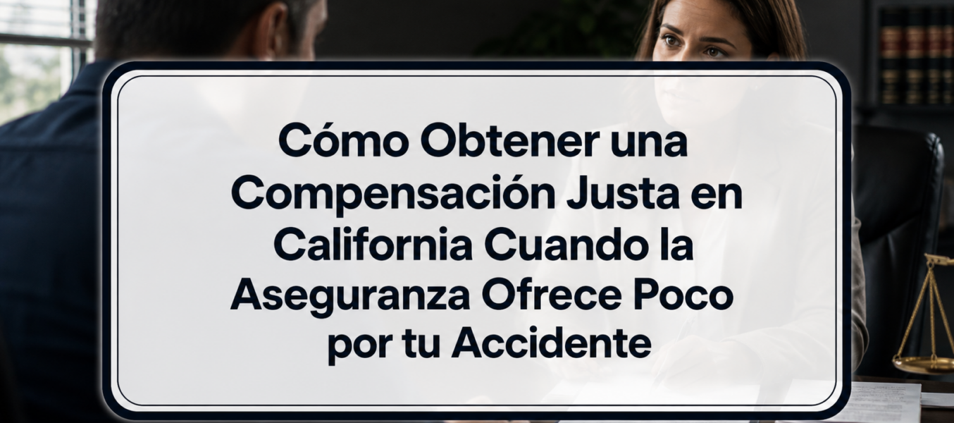 Cómo Obtener una Compensación Justa en California Cuando la Aseguranza Ofrece Poco por tu Accidente