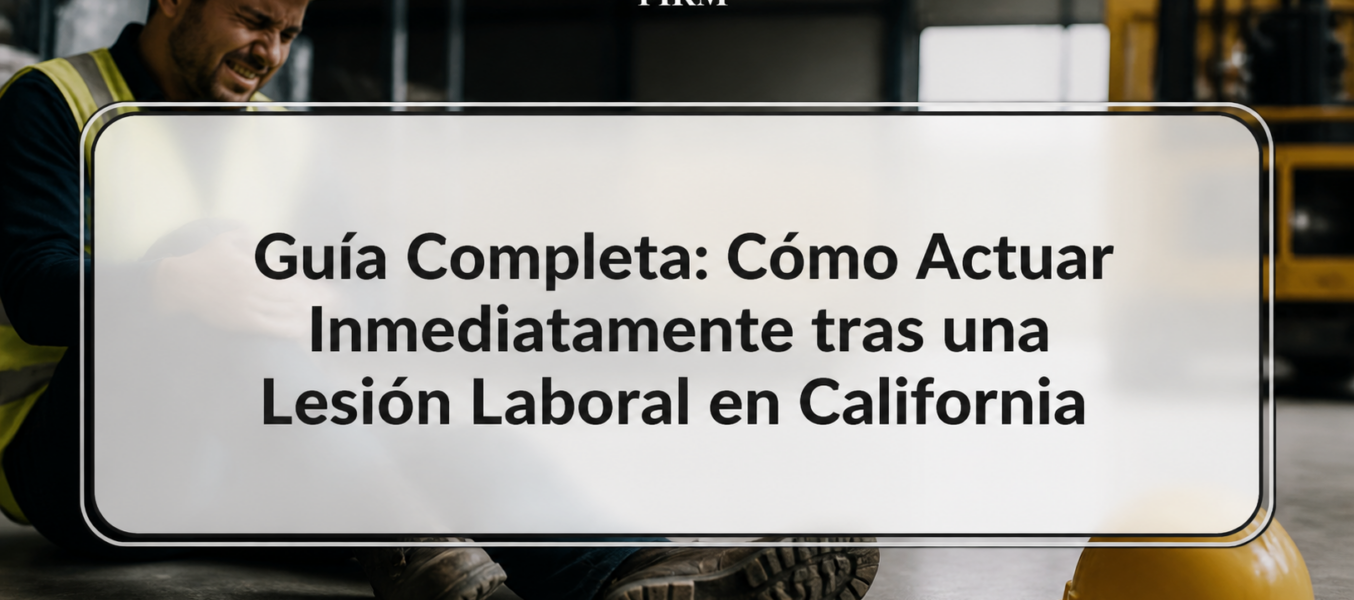 Guía Completa: Cómo Actuar Inmediatamente tras una Lesión Laboral en California